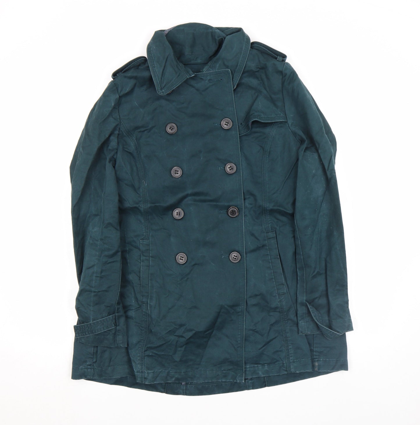 Womens UK Size 10 Regular FatFace Green Cotton Coat