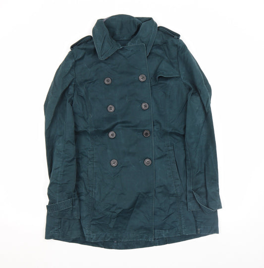 Womens UK Size 10 Regular FatFace Green Cotton Coat