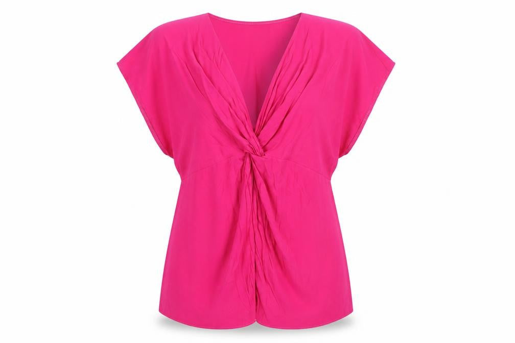 Marks and Spencer Women Pink Viscose Tunic Blouse M