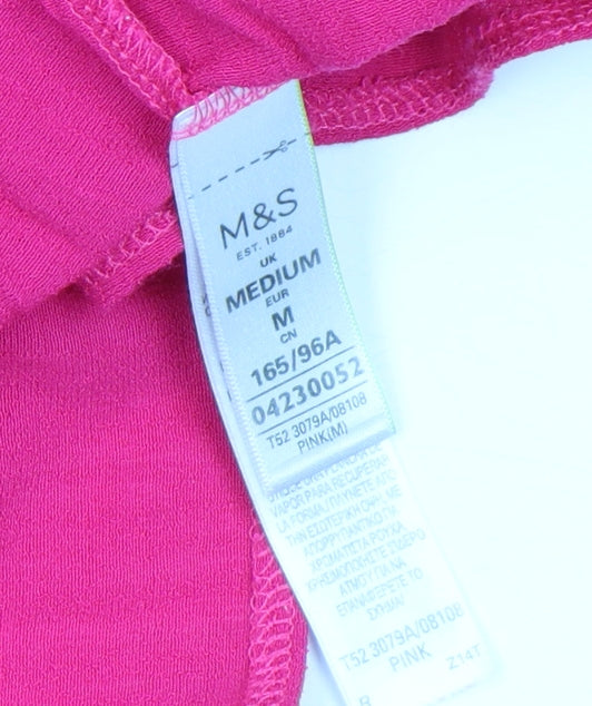 Marks and Spencer Women Pink Viscose Tunic Blouse M