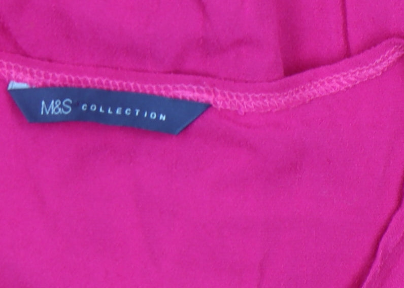 Marks and Spencer Women Pink Viscose Tunic Blouse M