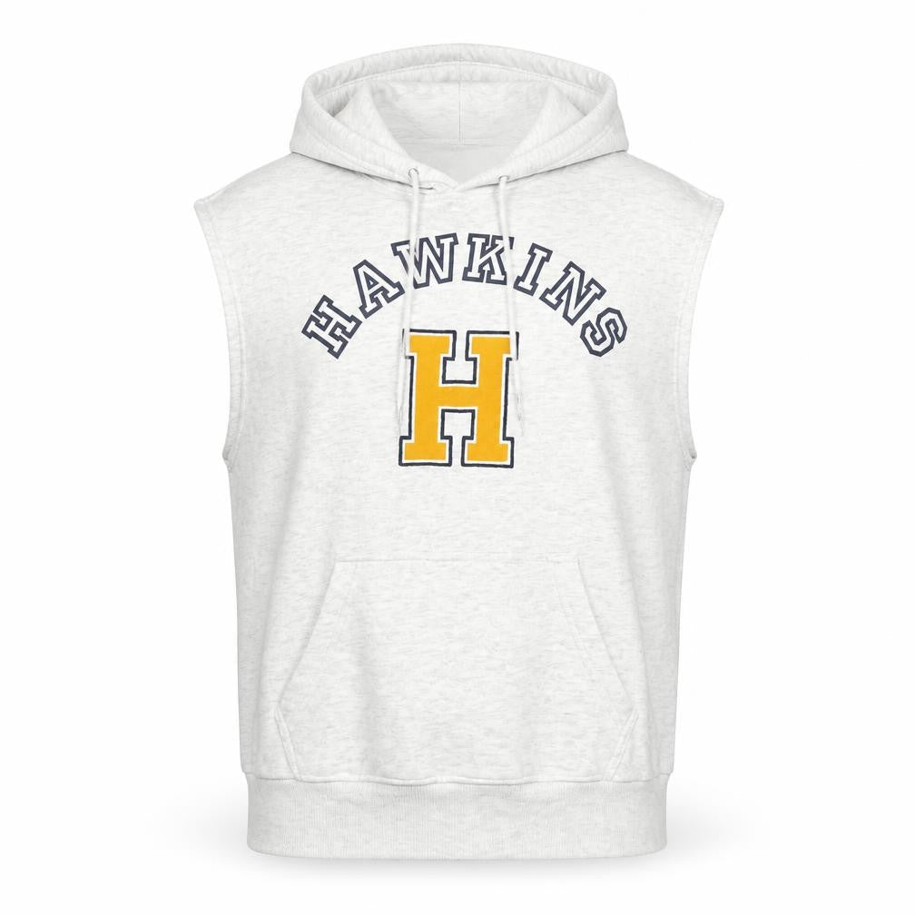 Stranger Things Hawkins H White Sleeveless Hoodie Men’s M