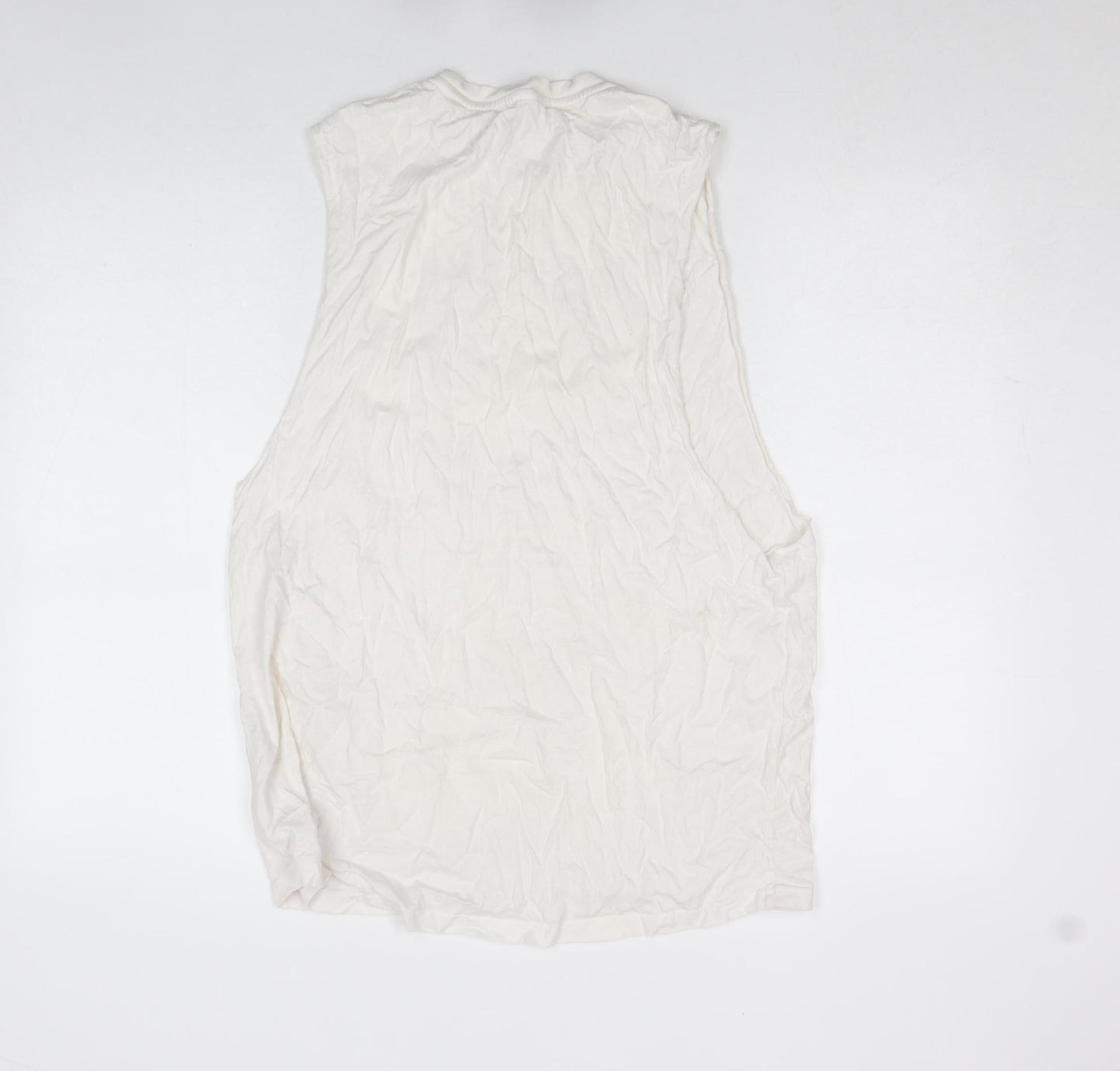 Topman Men's White Sleeveless Tropical Print T-Shirt Size S