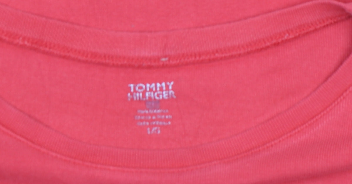 Womens UK Size S Tommy Hilfiger Red Cotton Blend T-Shirt
