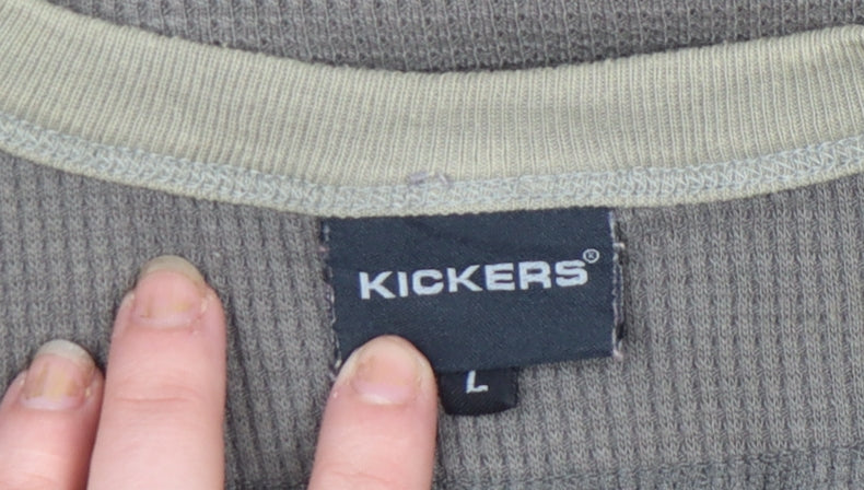 Mens UK Size L Kickers Grey  Cotton T-Shirt