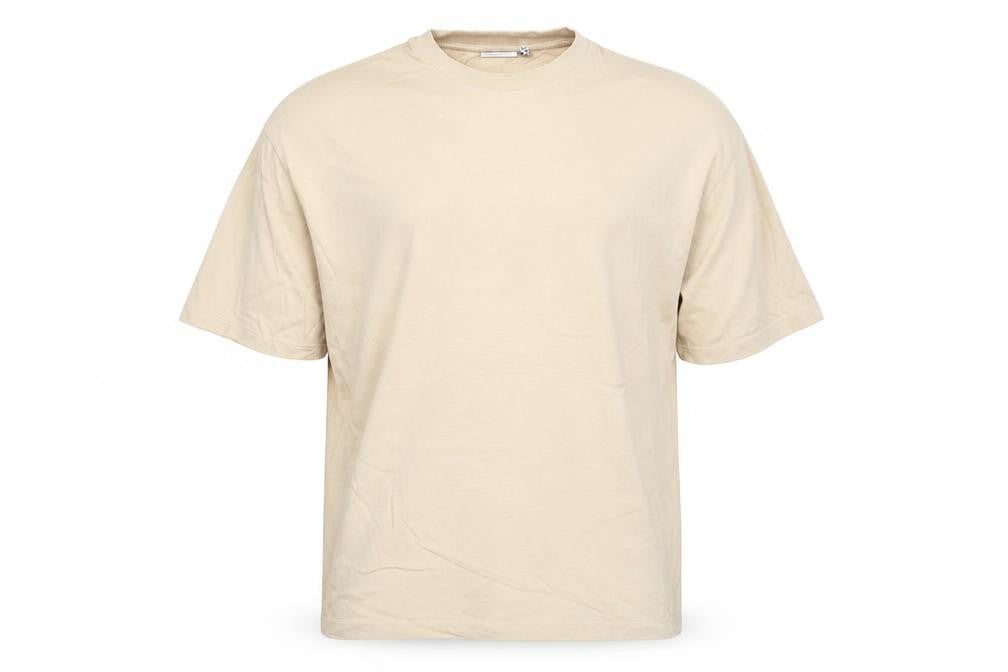 ASOS DESIGN Men's Beige Cotton Relaxed Fit Short Sleeve T-Shirt M