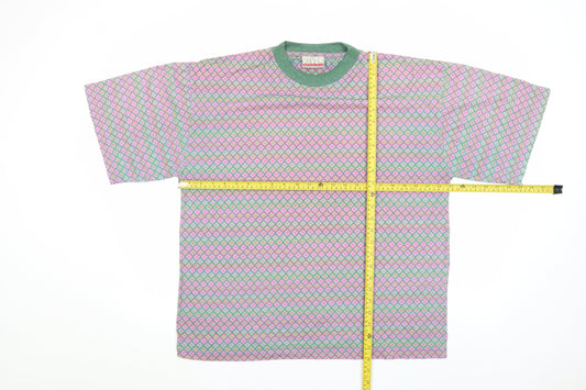 River Mountain Men's Multicoloured Geometric Retro T-Shirt L