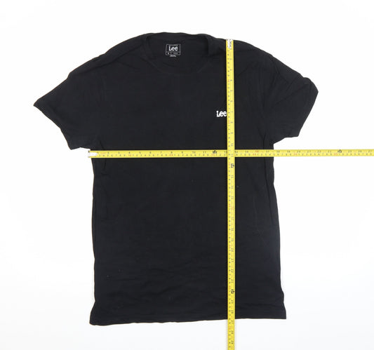 Mens UK Size M Lee Black  Cotton T-Shirt