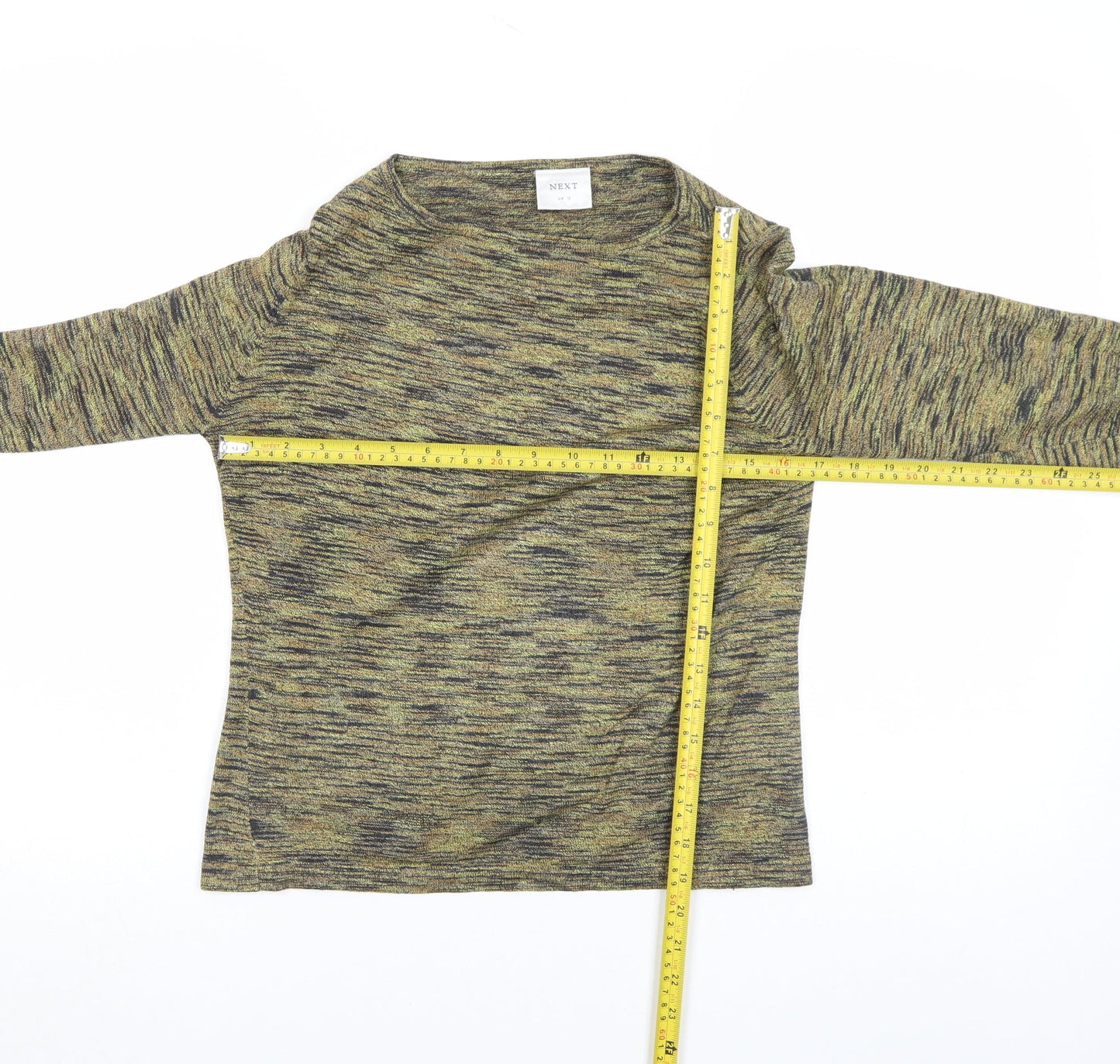 Next Women’s Multicoloured Crew Neck Jersey Top UK 12 3/4 Sleeve