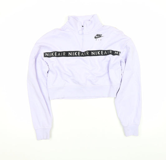 Womens UK S Regular Nike Purple Pullover Sweatshirt