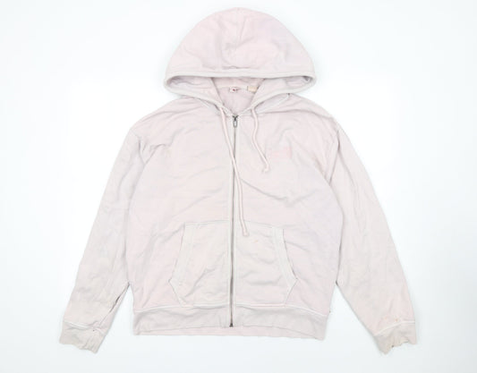 Womens UK L Regular Levi's Pink Full Zip Hoodie