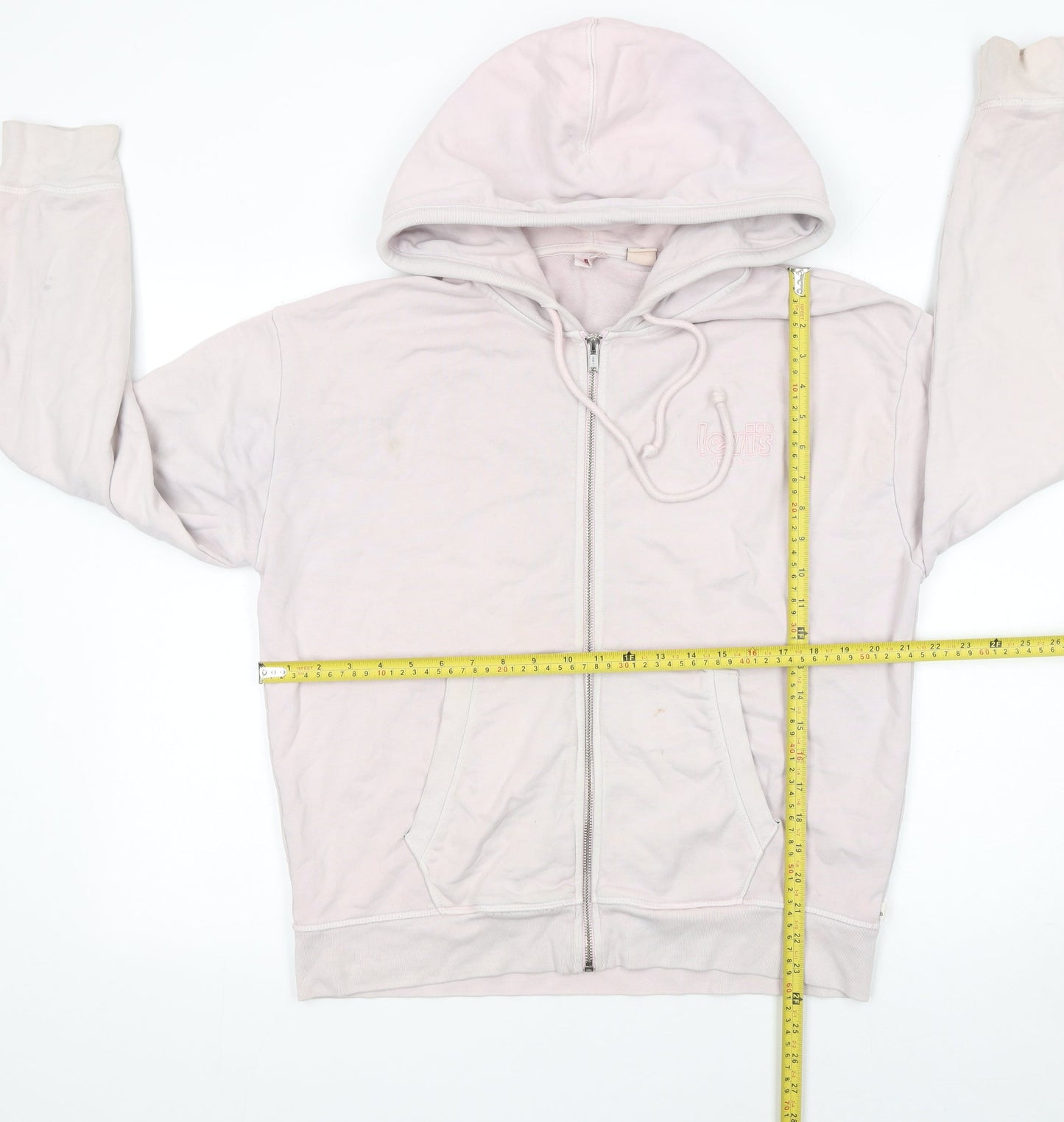 Womens UK L Regular Levi's Pink Full Zip Hoodie