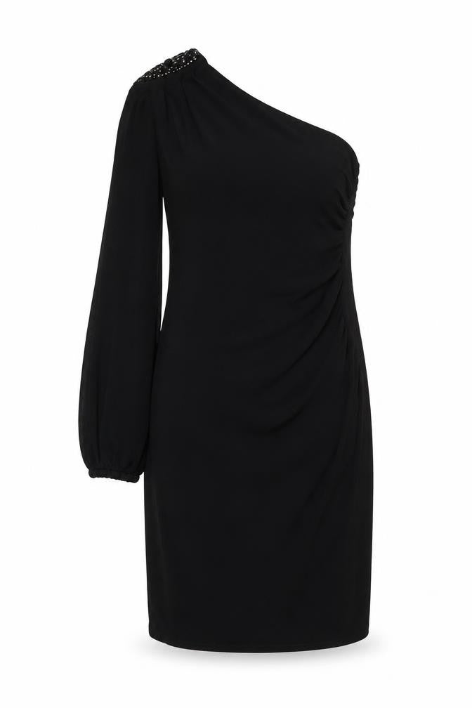 Star by Julien Macdonald Women's Black Size 12 One Shoulder Beaded Bodycon Dress