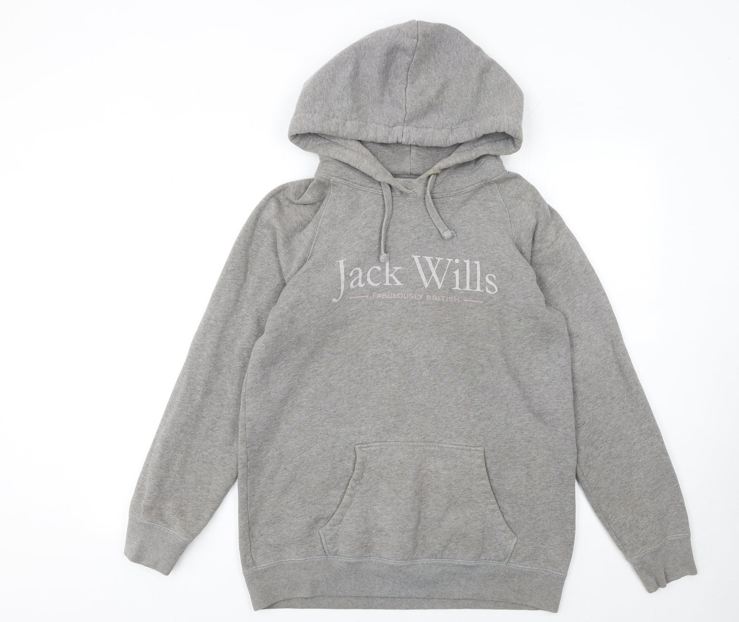 Womens UK 10 Regular Jack Wills Grey Pullover Hoodie