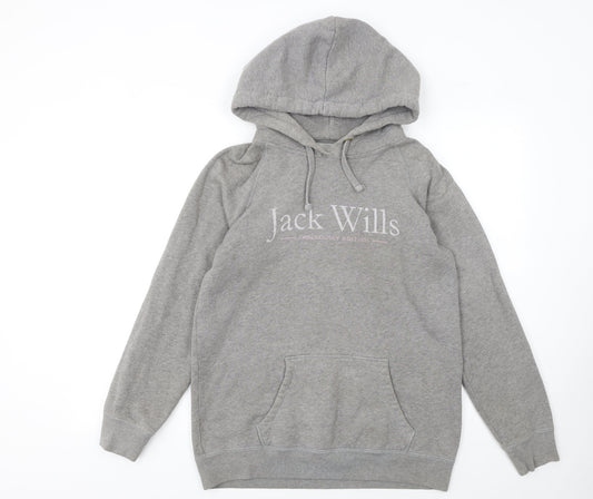 Womens UK 10 Regular Jack Wills Grey Pullover Hoodie
