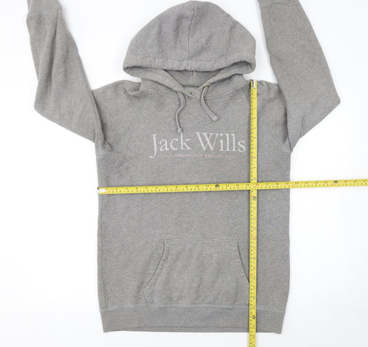 Womens UK 10 Regular Jack Wills Grey Pullover Hoodie