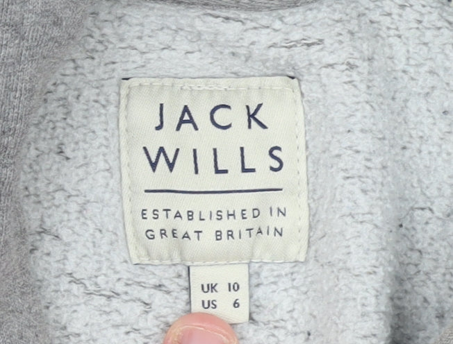 Womens UK 10 Regular Jack Wills Grey Pullover Hoodie
