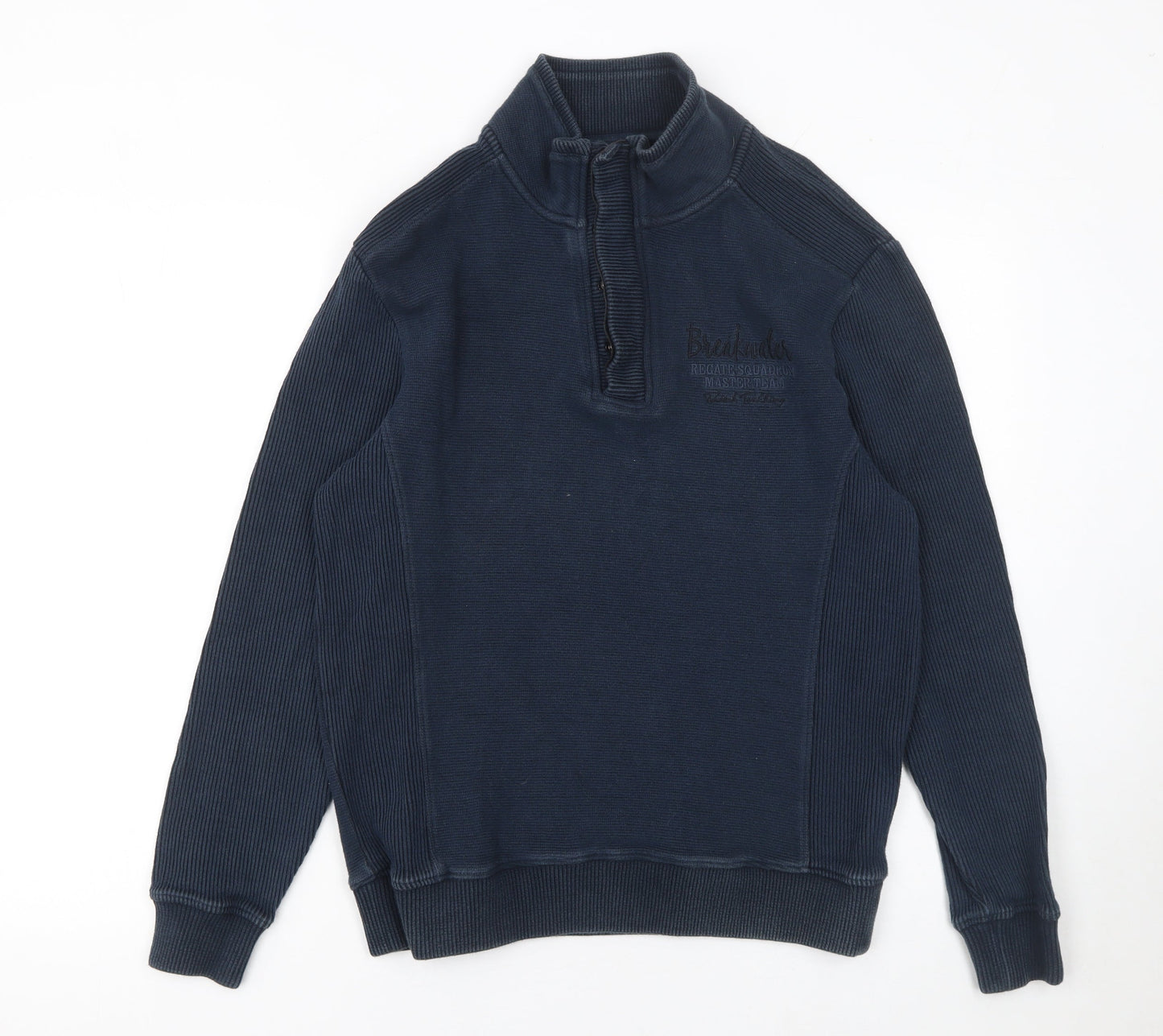 Armand Thiery Men's Blue M 1/4 Zip Cotton Knit Jumper