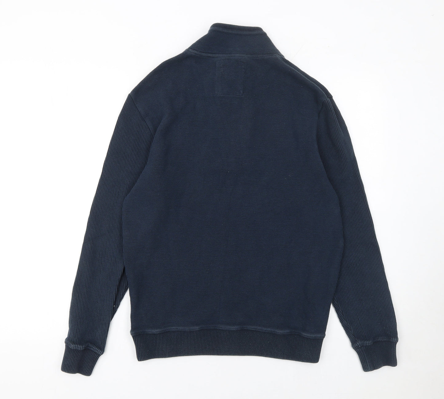 Armand Thiery Men's Blue M 1/4 Zip Cotton Knit Jumper