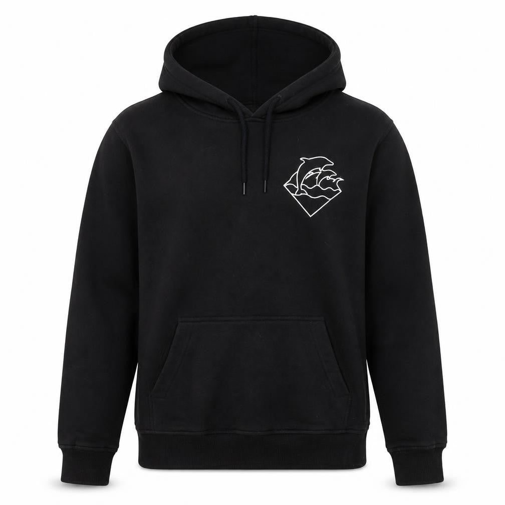 Pink Dolphin Men’s Black Pullover Hoodie S Graphic Logo Fleece