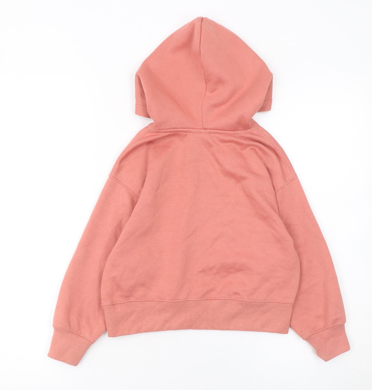 Zara Girls Pink Pullover Hoodie Size 7 Years Cotton Blend Casual