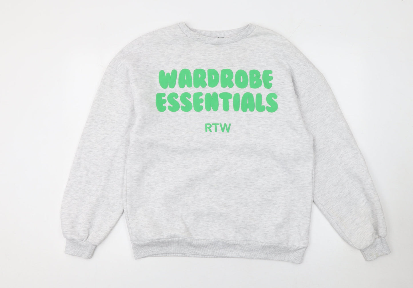 Boohoo Women’s Grey Pullover Sweatshirt L Cotton Blend Wardrobe Essentials
