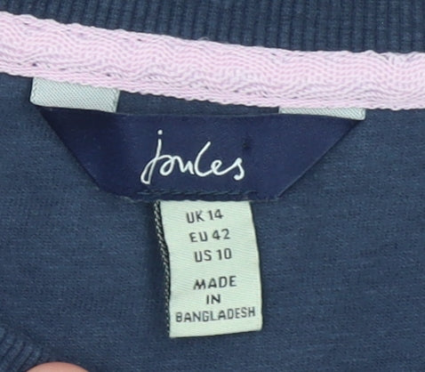 Womens UK 14 Regular Joules Blue Pullover Sweatshirt