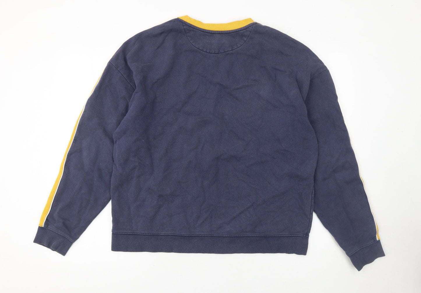 Urban Outfitters Men's Yellow Blue Colour Block Sweatshirt Size S