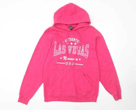 Point Sportswear Women's Pink Pullover Hoodie Size S Las Vegas Print