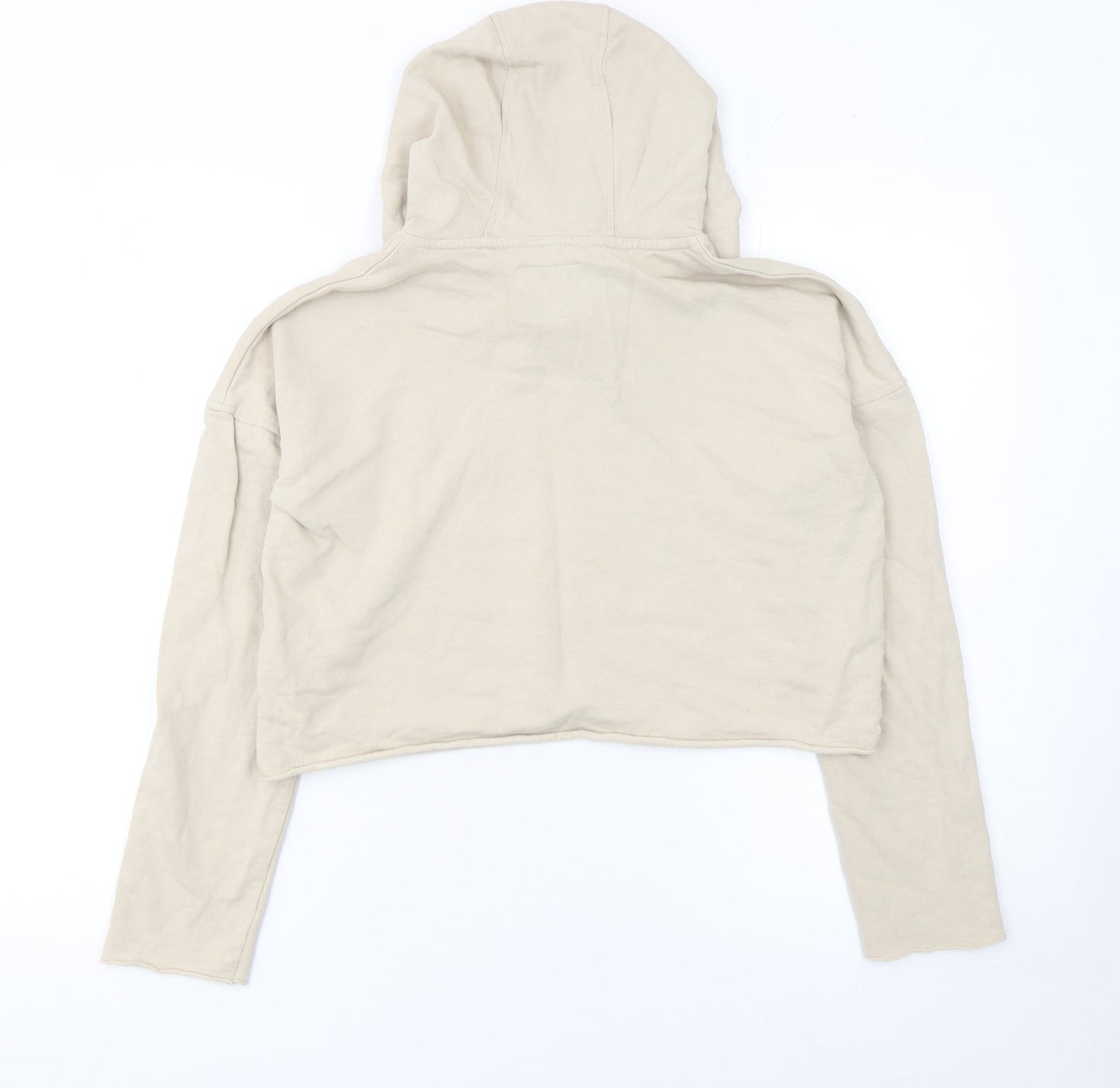 Animal Womens Beige Crop Hoodie UK 8 Pullover Hooded Sweatshirt
