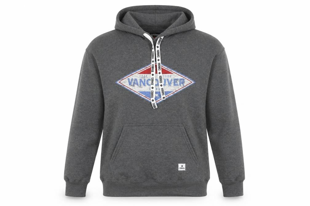 Teepee Mens Grey Vancouver Pullover Hoodie Small Fleece Graphic