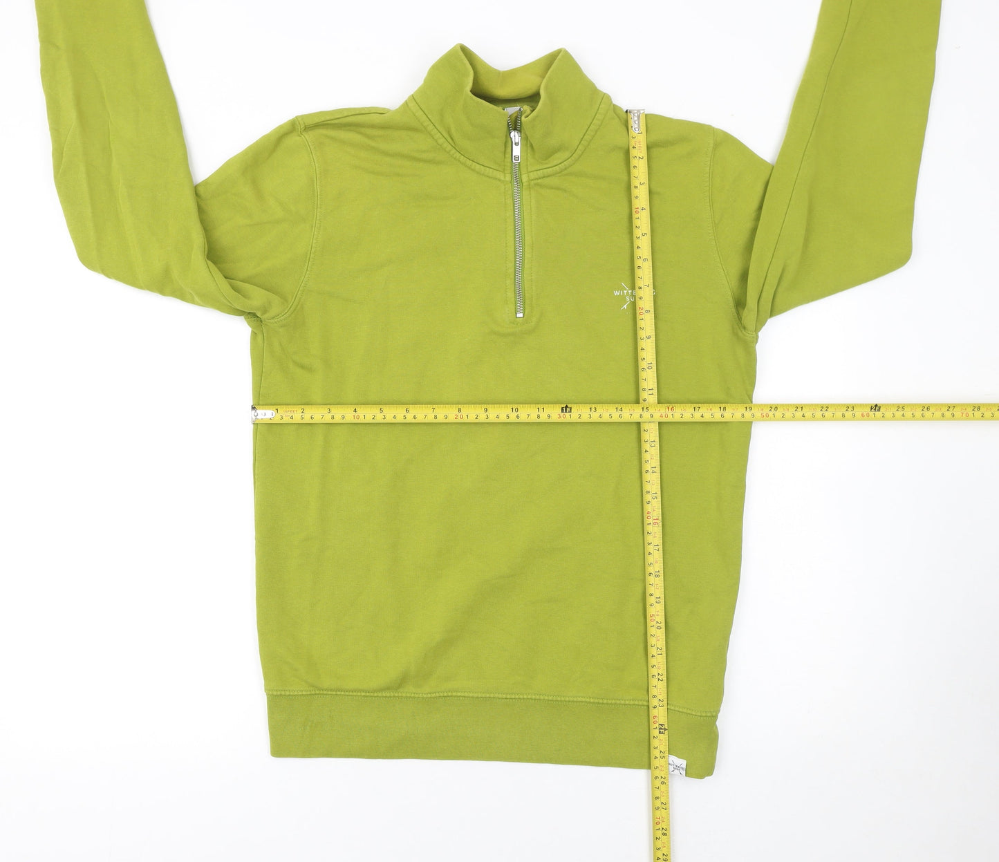 Wittering Surf Men Green S 1/4 Zip Pullover Sweatshirt
