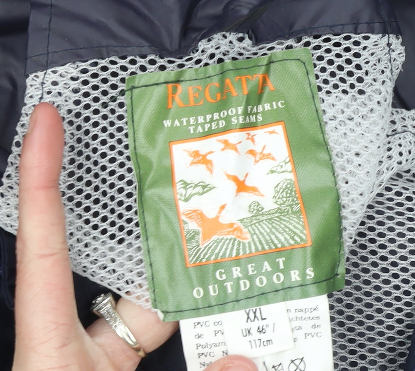 Regatta Men's Navy XXL Waterproof Hooded Rain Coat