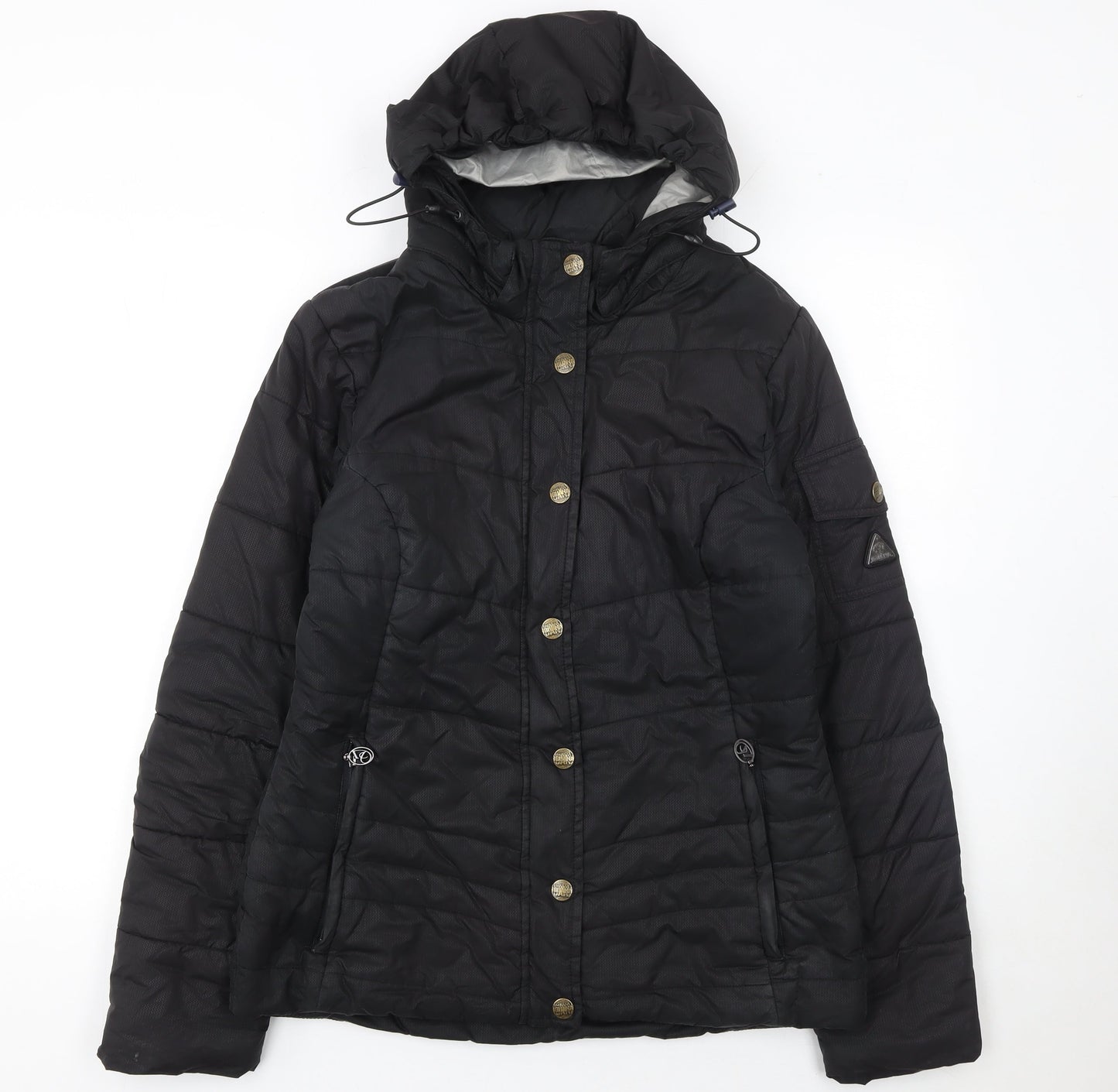 Iguana Fashion Women's Black Size 12 Hooded Puffer Jacket