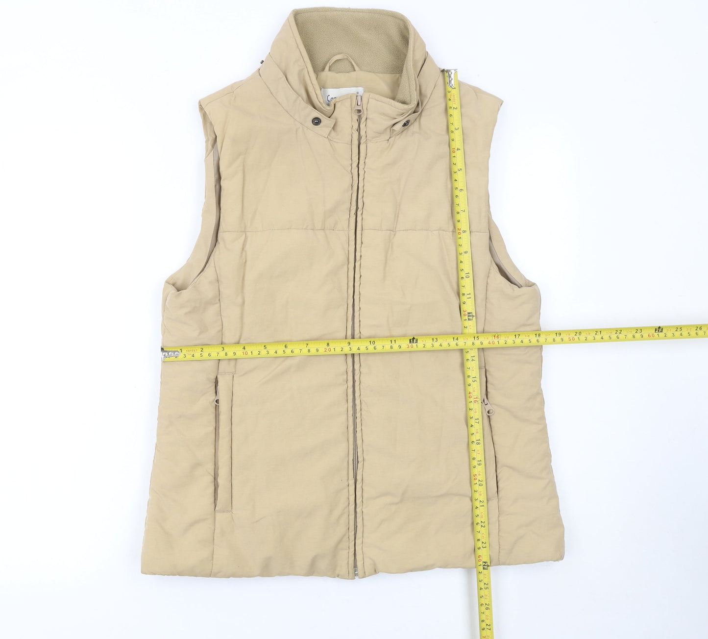 Cappuccini Women's Beige Cotton Blend Padded Waistcoat Size 10