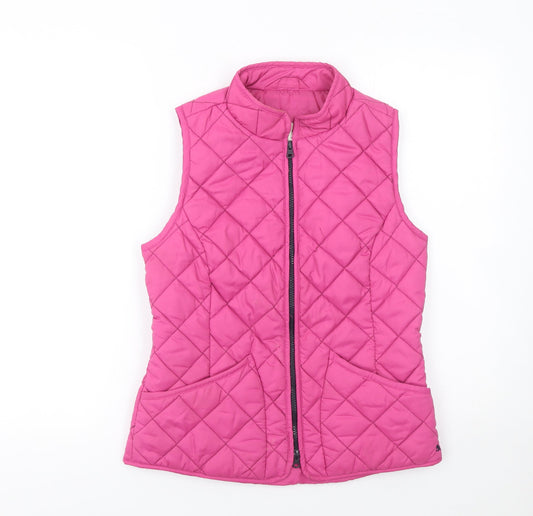 Womens UK Size 8 Regular Joules Pink Polyester Waistcoat
