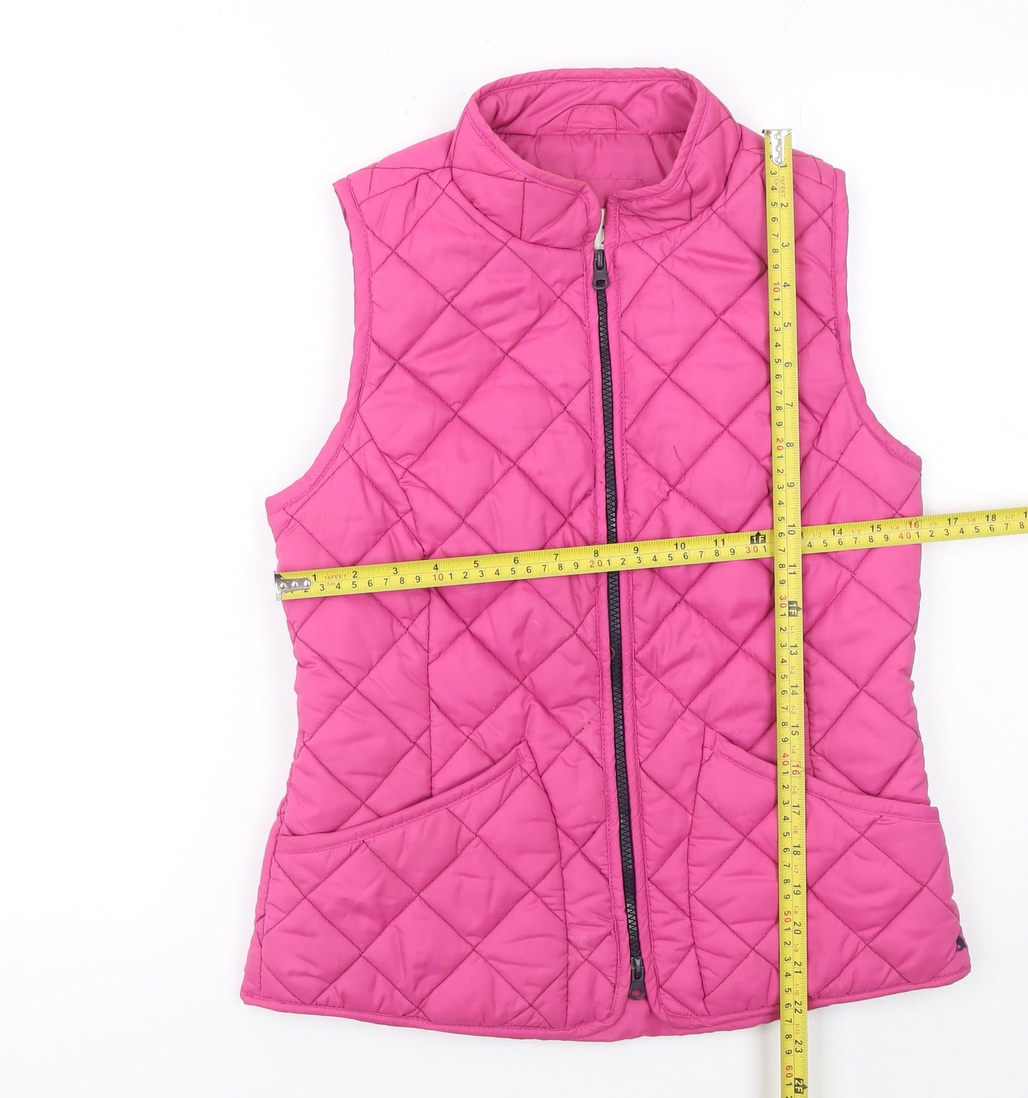 Womens UK Size 8 Regular Joules Pink Polyester Waistcoat