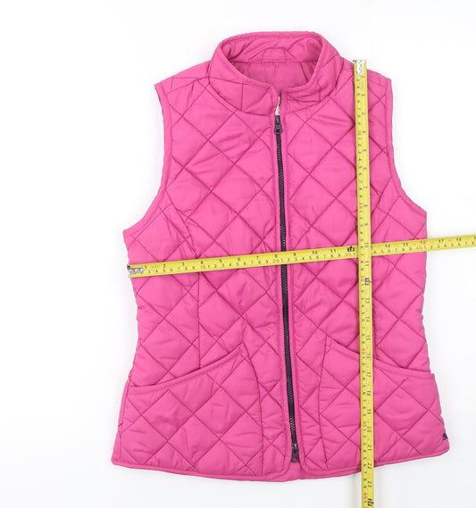 Womens UK Size 8 Regular Joules Pink Polyester Waistcoat