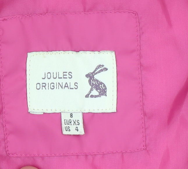 Womens UK Size 8 Regular Joules Pink Polyester Waistcoat