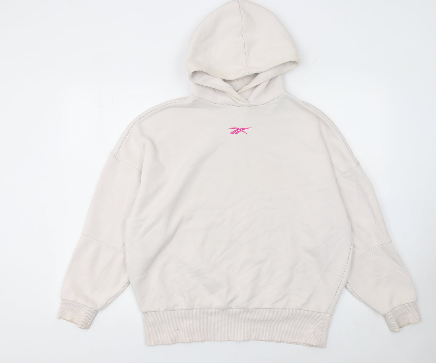 Womens UK XS Relaxed Reebok Beige Pullover Hoodie