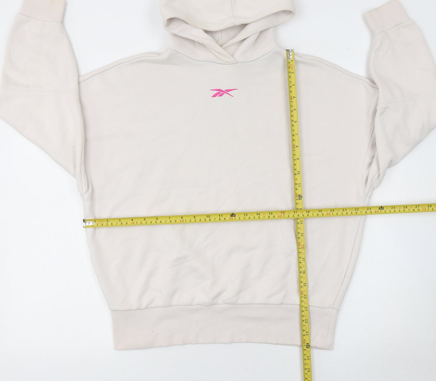 Womens UK XS Relaxed Reebok Beige Pullover Hoodie