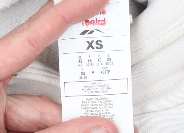 Womens UK XS Relaxed Reebok Beige Pullover Hoodie