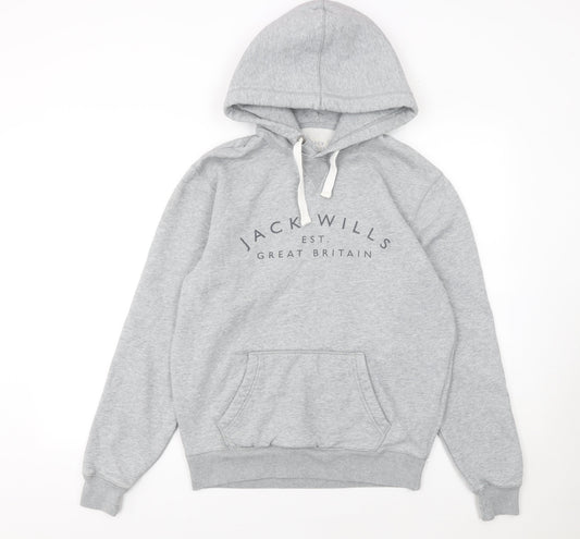 Mens UK S Regular Jack Wills Grey Pullover Hoodie