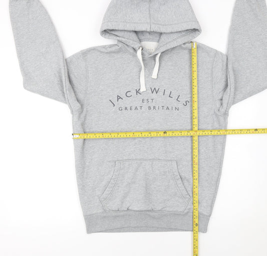 Mens UK S Regular Jack Wills Grey Pullover Hoodie