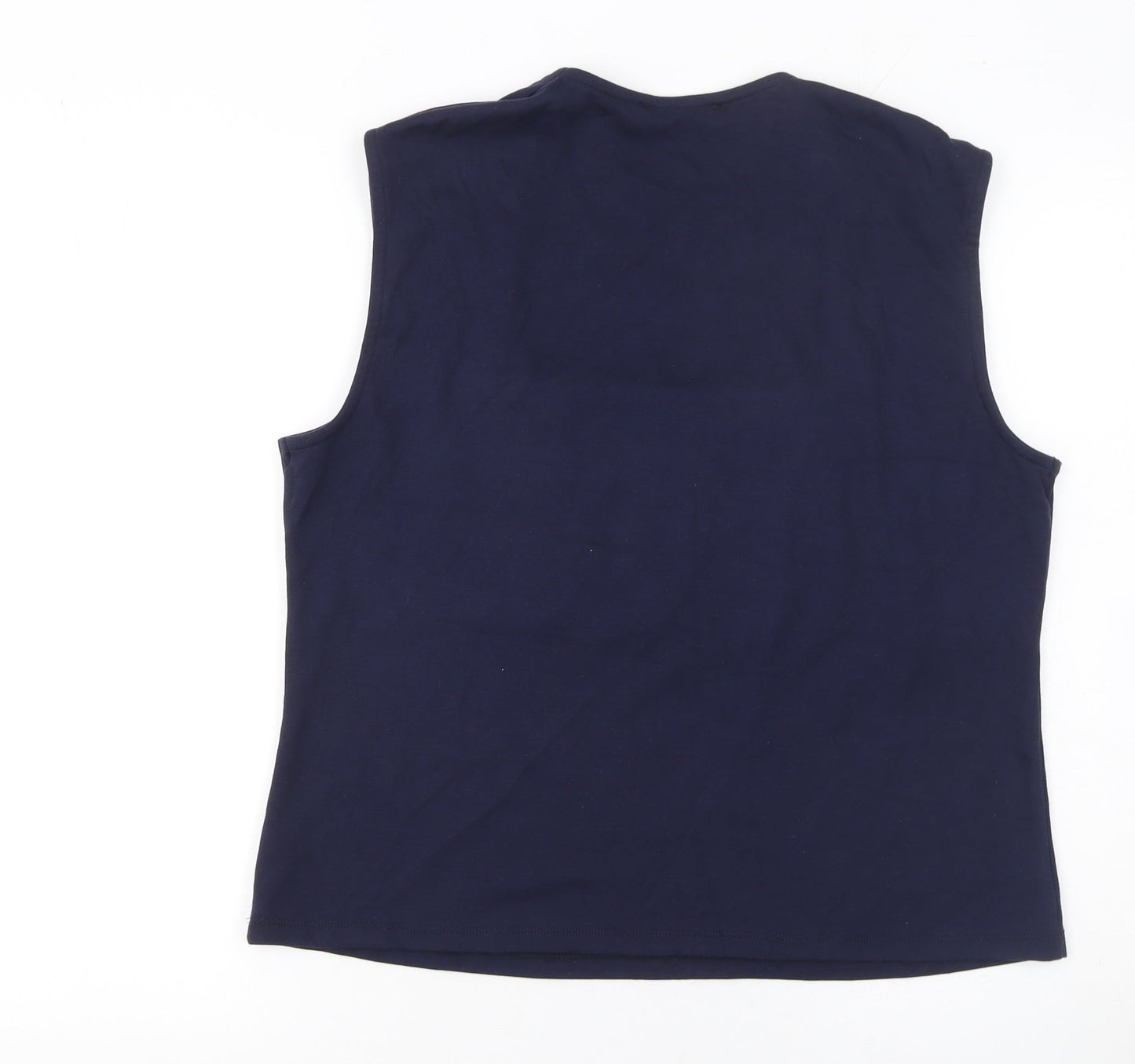 Gallery Womens Blue Square Neck Sleeveless Tank Top XL