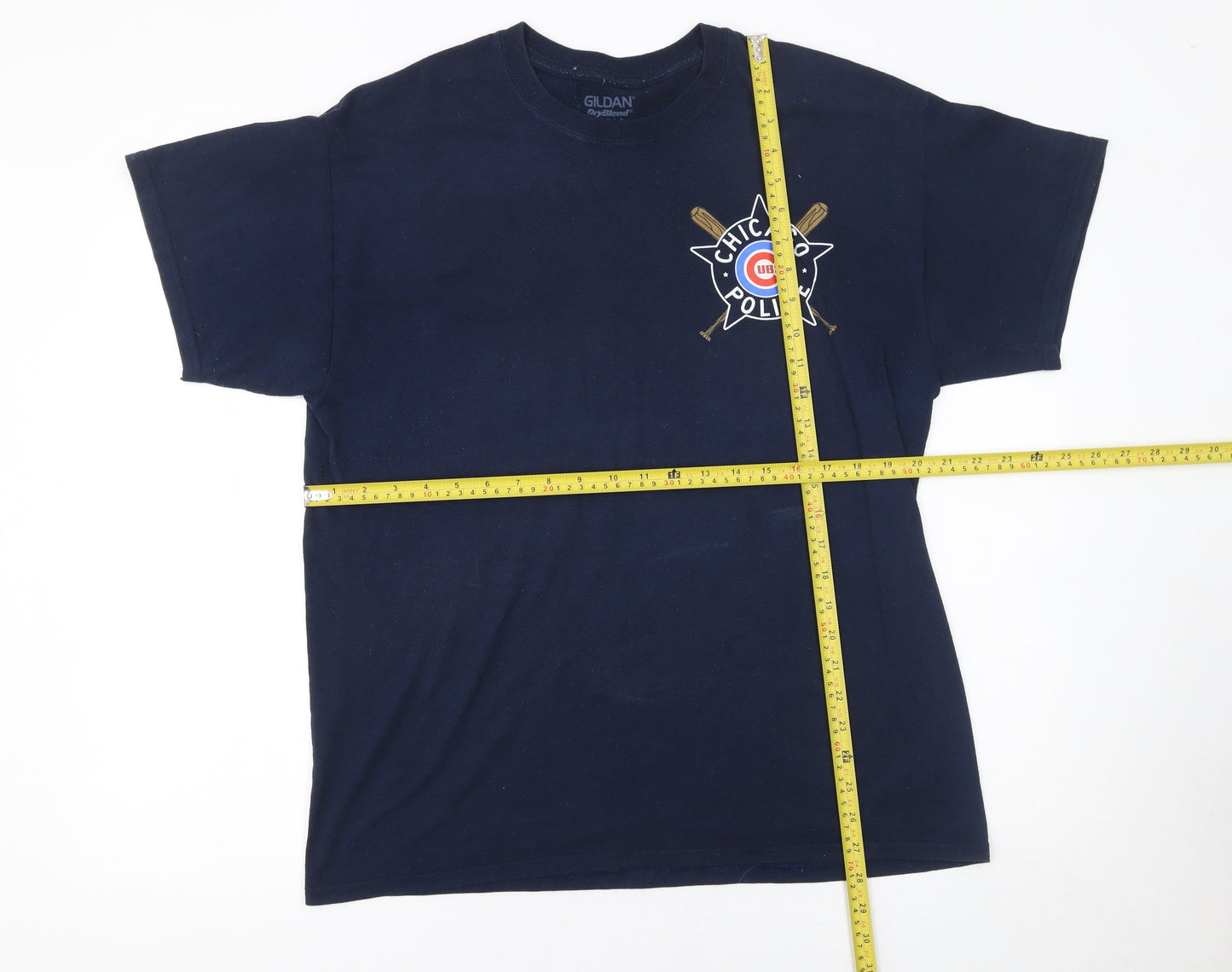 Gildan Men's Blue Chicago Police Cubs Graphic T-Shirt Size L