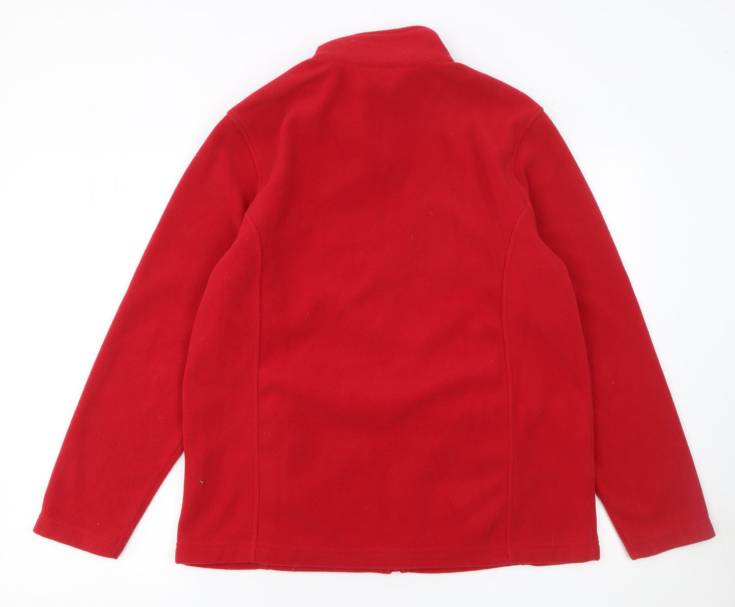 Damart Women Red Fleece Full Zip Jacket Size 12 Casual Warm