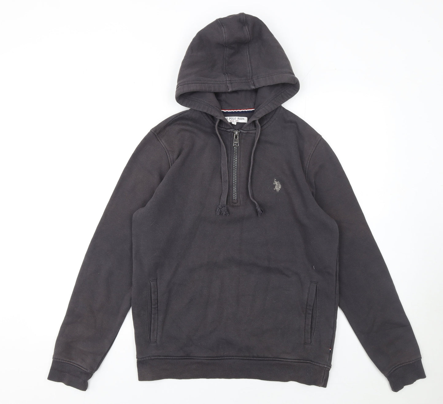 Mens UK S Regular U.S. Polo Assn. Black 1/2 Zip Hoodie