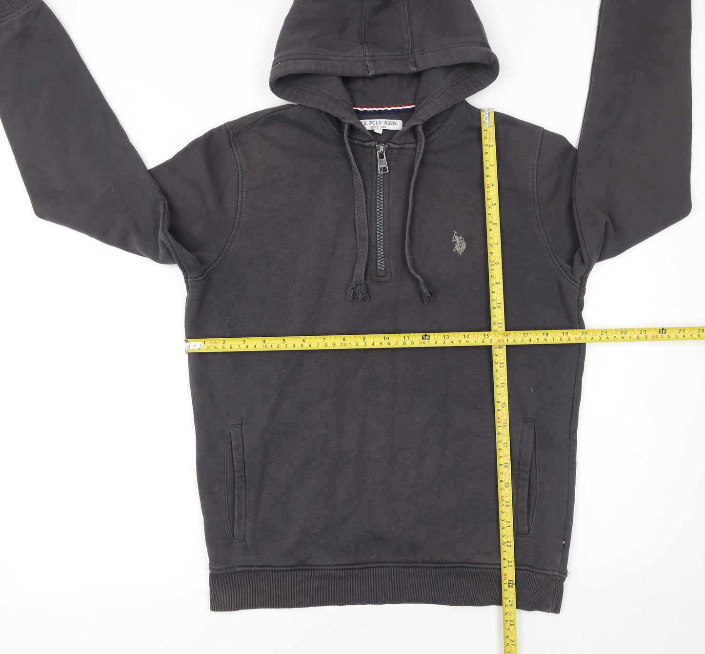 Mens UK S Regular U.S. Polo Assn. Black 1/2 Zip Hoodie