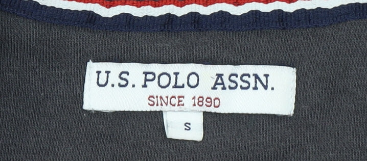 Mens UK S Regular U.S. Polo Assn. Black 1/2 Zip Hoodie